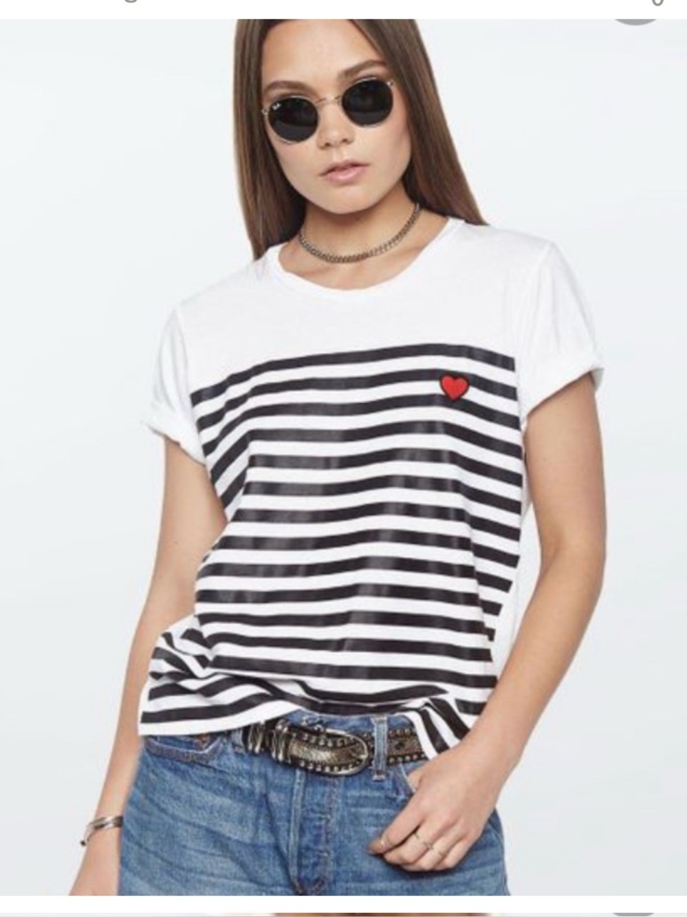 Lauren Moshi ❤️ striped heart tee